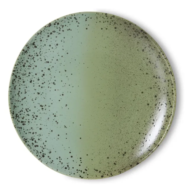 Fleck ceramic dinner plates - Set of 2 | Pale green