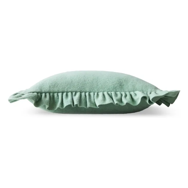 Coussin à volant en feutrine | Menthe glaciale
