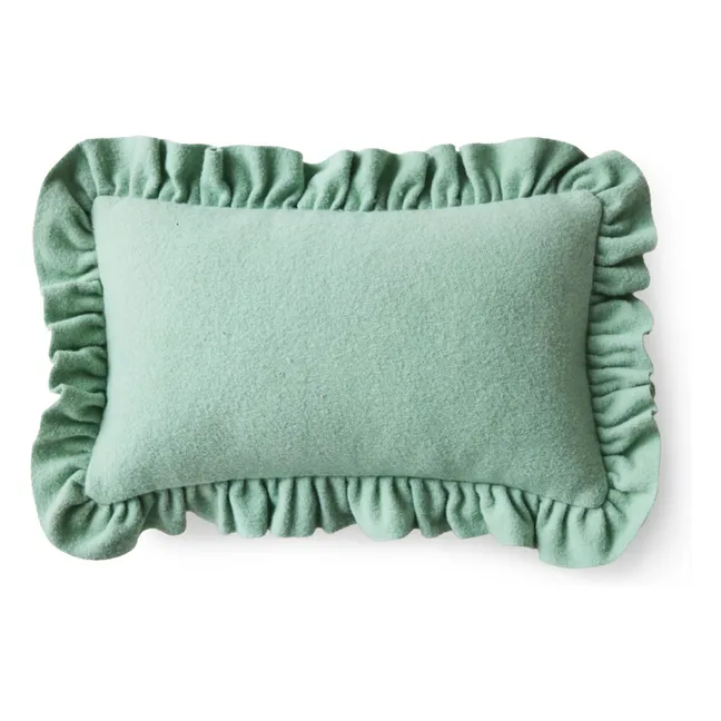 Coussin à volant en feutrine | Menthe glaciale