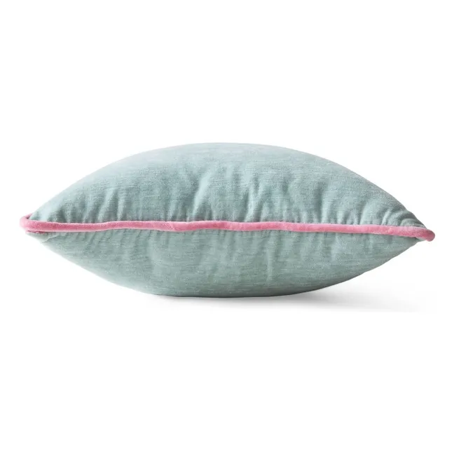 Coussin en velours Rosemint | Bleu Glacier