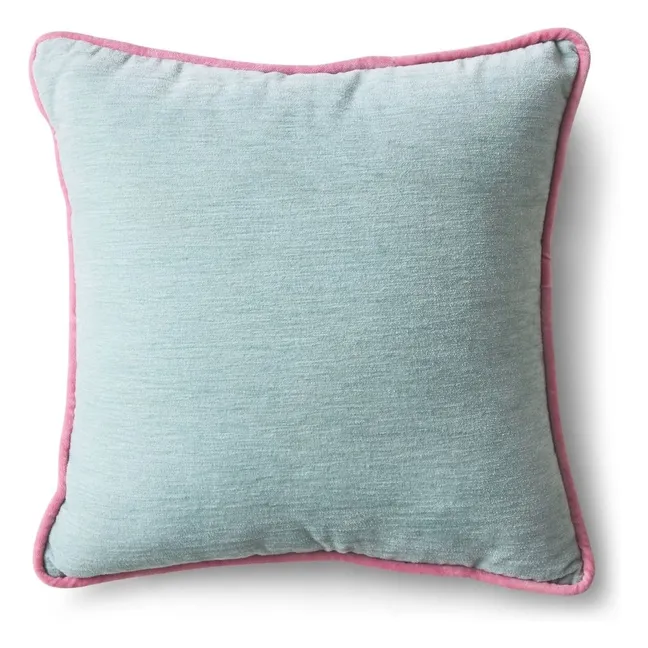 Coussin en velours Rosemint | Bleu Glacier