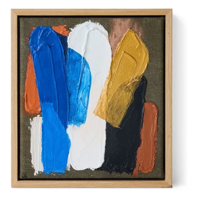 Peinture abstraite encadrée Moonlight Strokes | Bleu