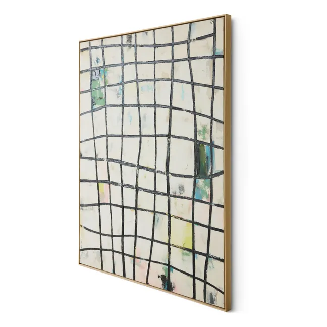 Peinture abstraite encadrée | Beige