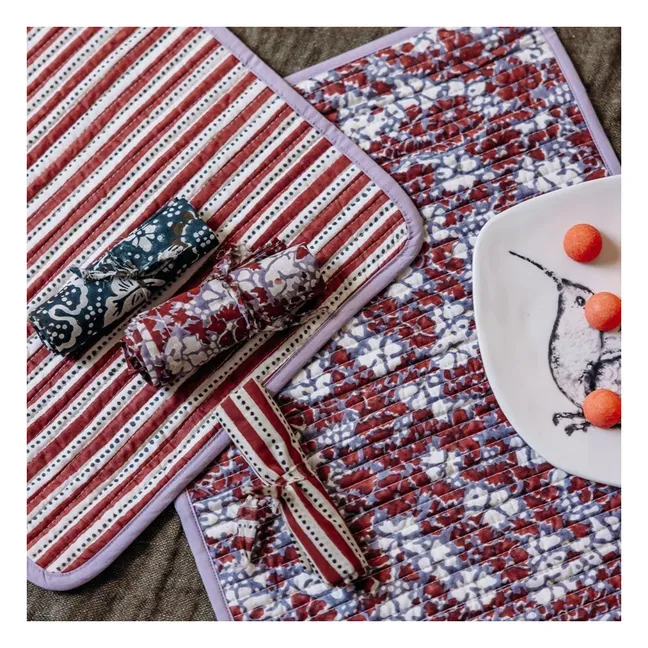 Juego de 4 manteles individuales reversibles Kyushu | Rojo