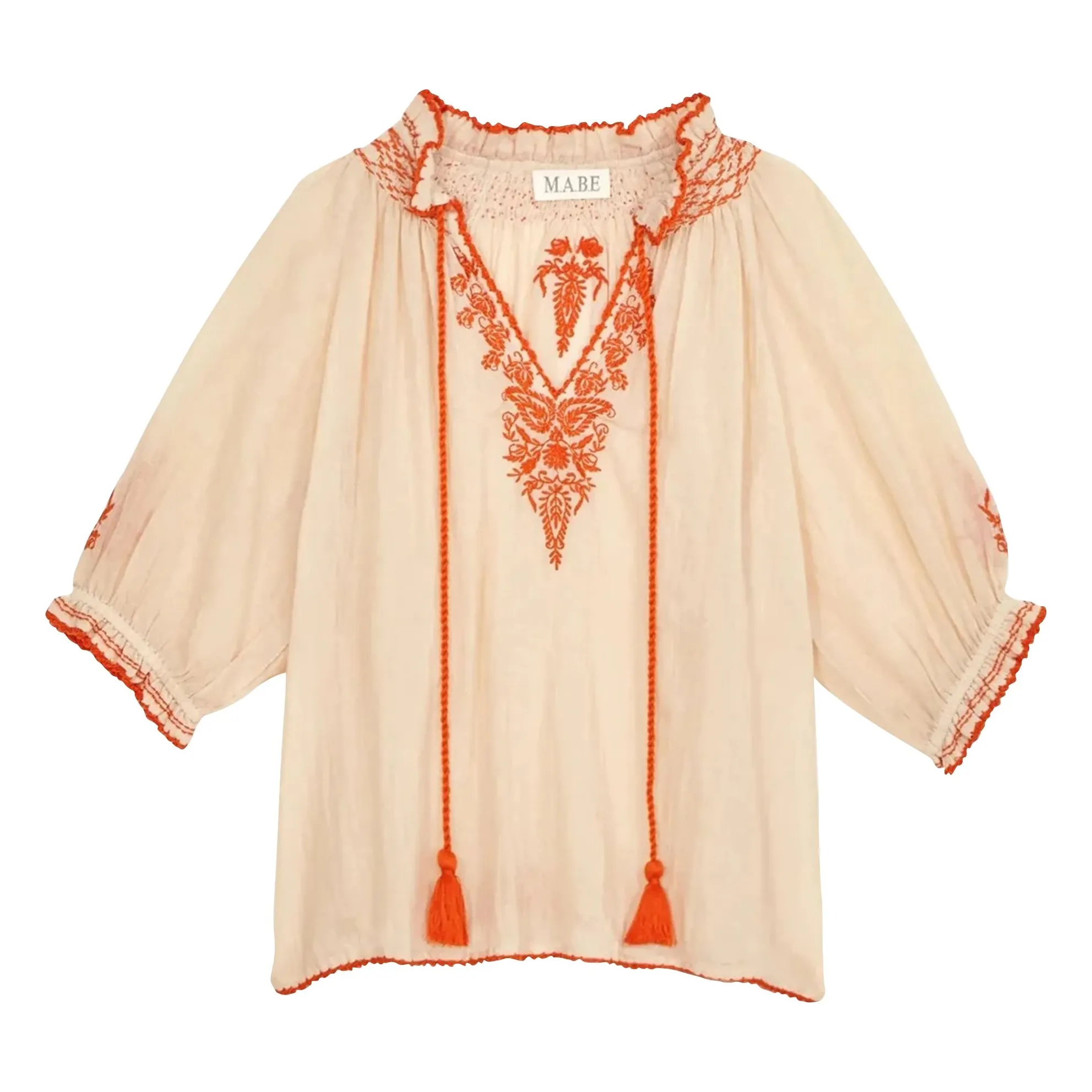 Blouse Talia Coton | Corail Orange- Image produit n°0