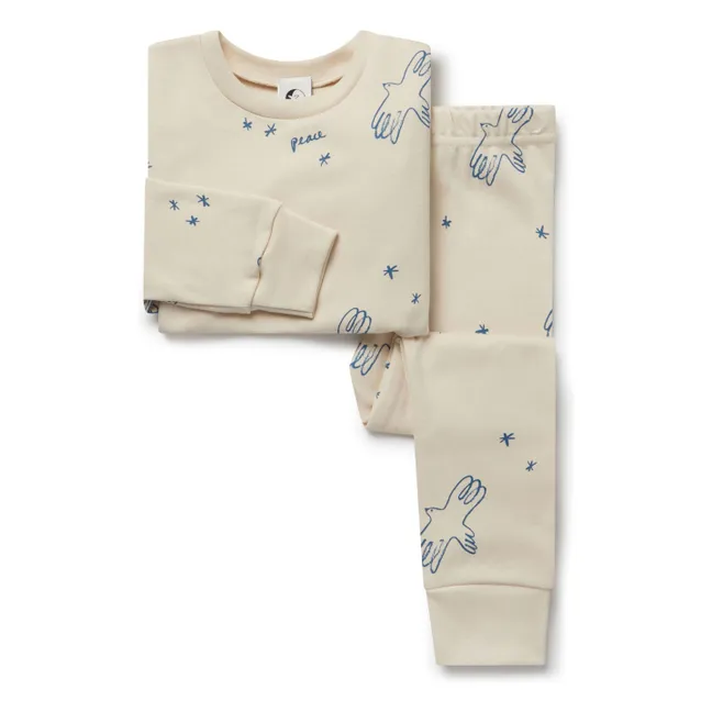 Pijama de algodón ecológico Peace | Crudo