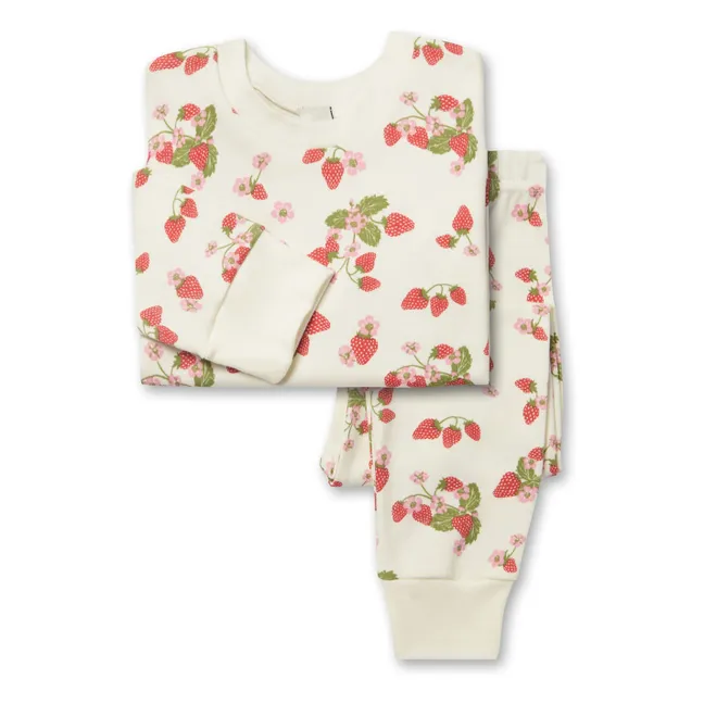 Pijama de algodón ecológico Fresa | Crudo