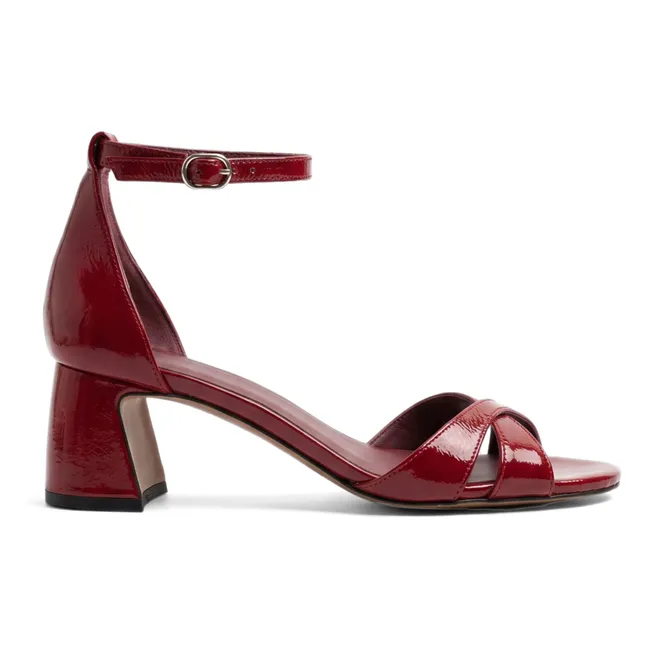 Sandals n°595 Patent leather | Cherry red
