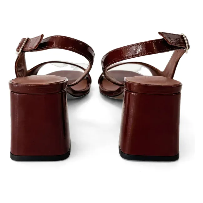 Sandales n°674 Cuir Vernis | Cognac