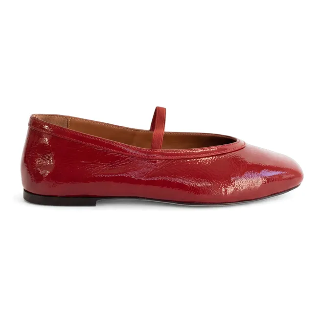 Ballerinas Nr. 136 Lackleder | Kirschrot