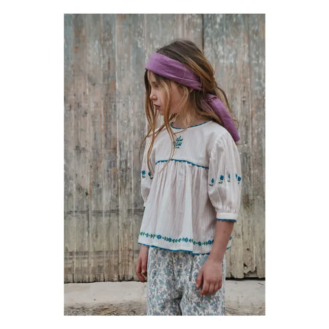 Pantalon Ample Fleuri | Crème