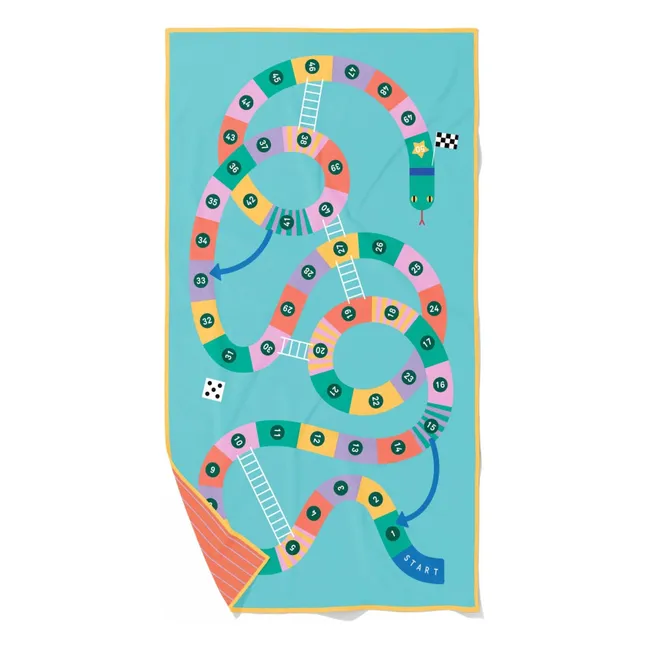 Serviette de plage en microfibre Echelle et Serpent | Bleu