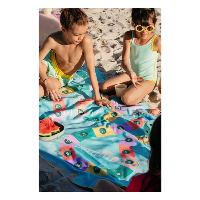 Serviette de plage en microfibre Echelle et Serpent | Bleu