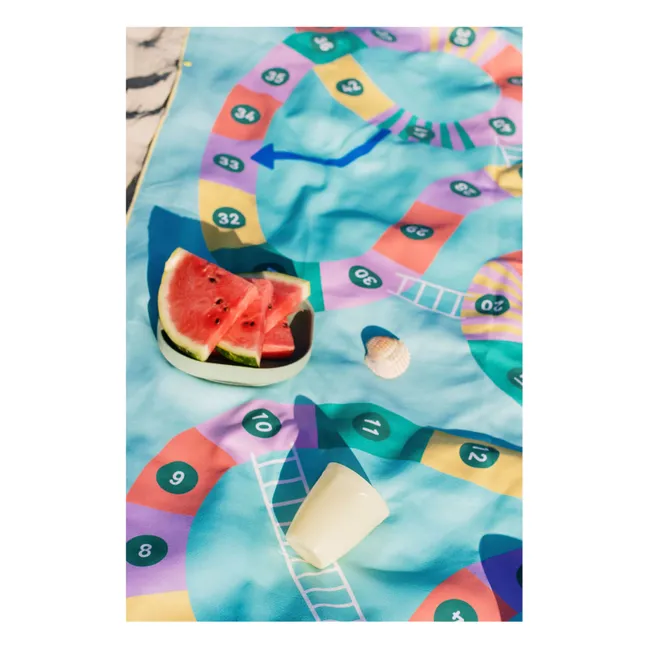 Serviette de plage en microfibre Echelle et Serpent | Bleu