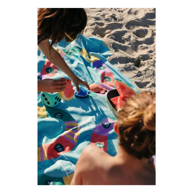 Toalla de playa de microfibra Escalera y Serpiente | Azul