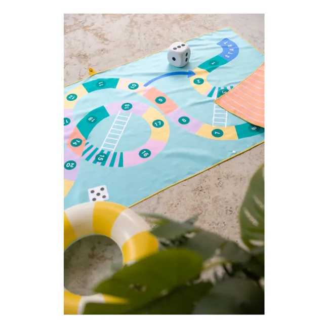 Serviette de plage en microfibre Echelle et Serpent | Bleu
