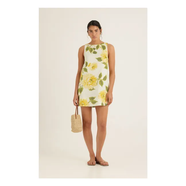Linen Shift Dress | Yellow