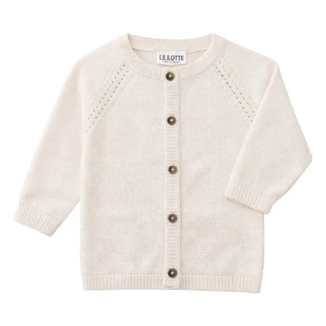 Victoria Mini Organic Cotton Cardigan | Ecru