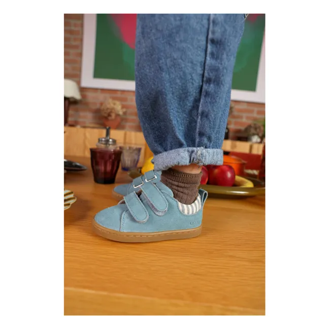 Baskets Scratchs Mahaut Rayées Suede | Bleu jean