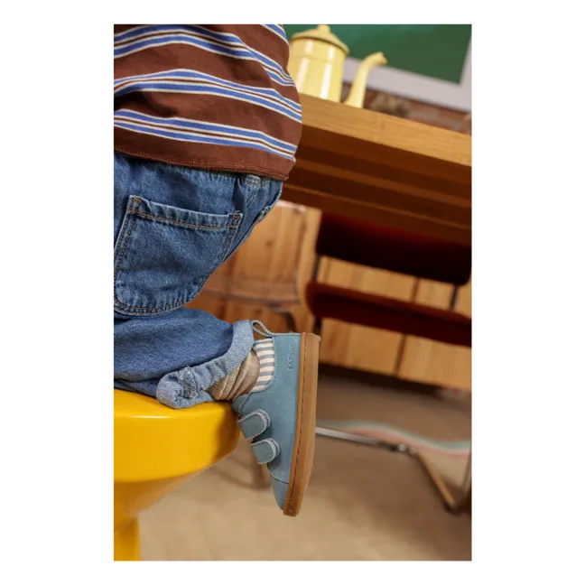 Baskets Scratchs Mahaut Rayées Suede | Bleu jean