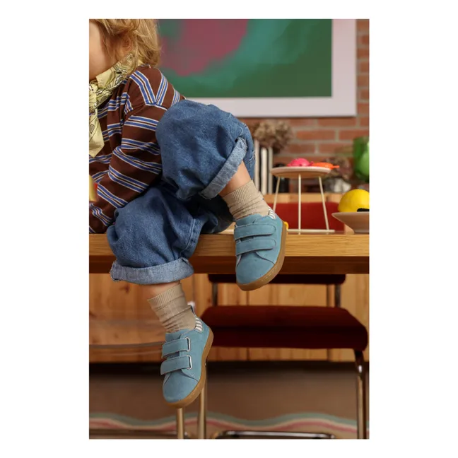 Sneakers de ante rayado Mahaut | Vaquero