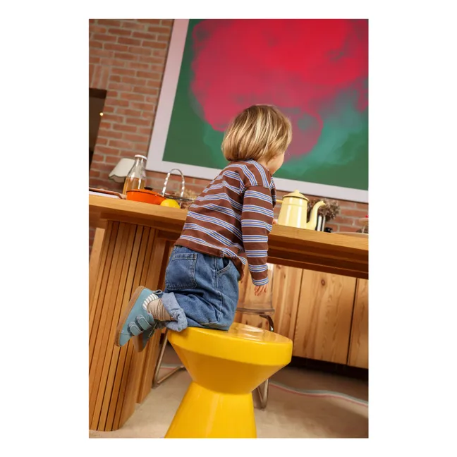 Sneakers de ante rayado Mahaut | Vaquero