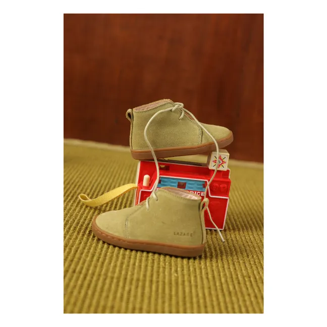 Raoul - Sneakers allacciate in pelle scamosciata | Verde mandorla