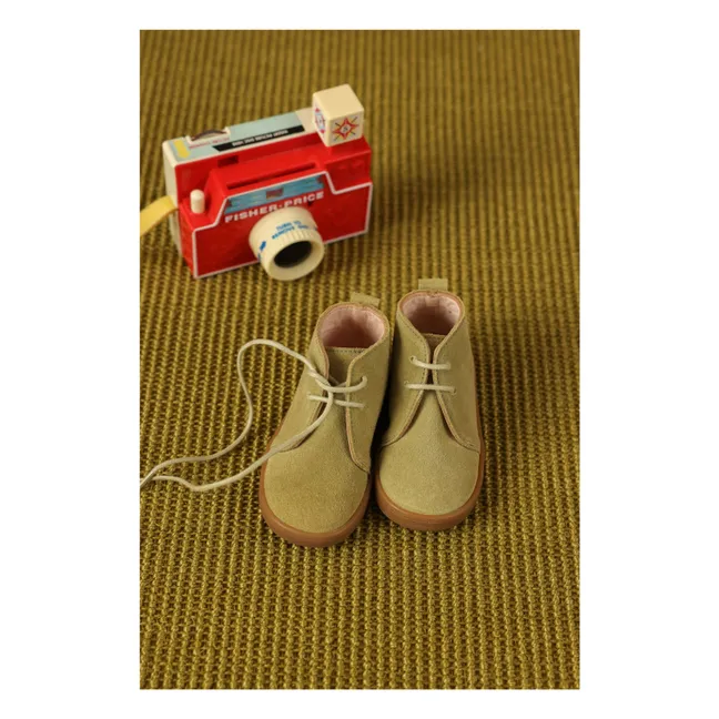 Raoul - Sneakers allacciate in pelle scamosciata | Verde mandorla