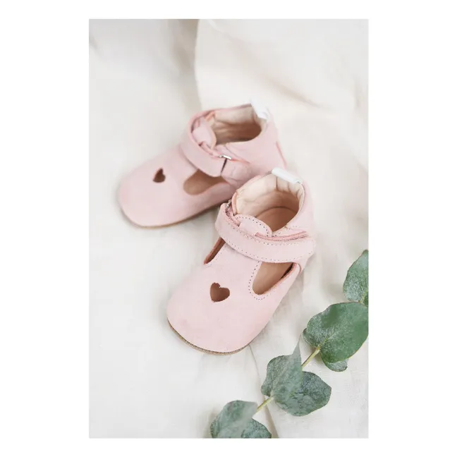 Rasca Zapatillas Solveig Corazón Gamuza | Rosa empolvado