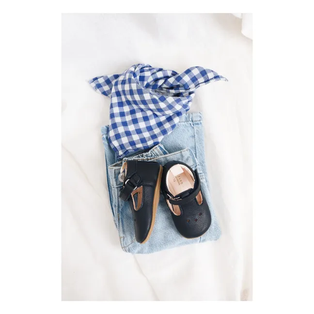 Chaussons Scratchs César Etoiles | Bleu marine