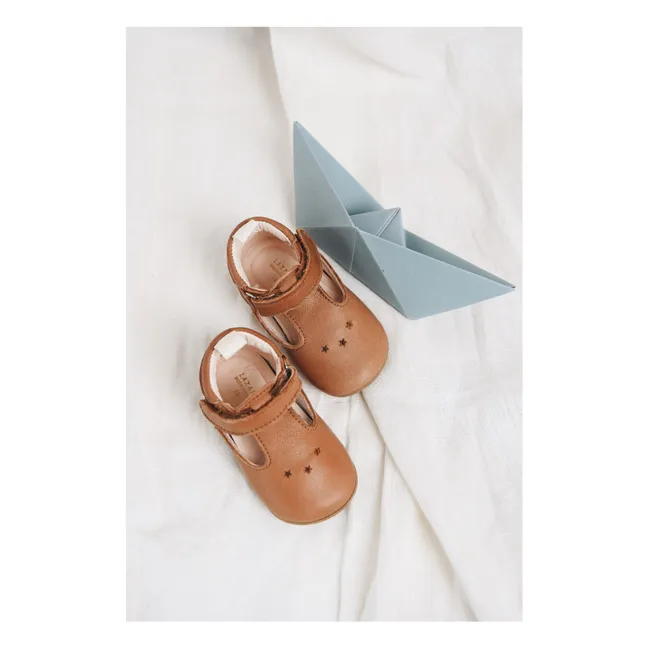 Chaussons Scratchs César Etoiles | Camel