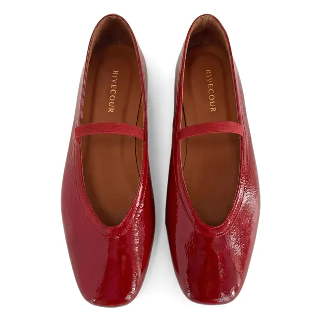 Ballerinas Nr. 136 Lackleder | Kirschrot