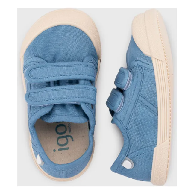 Sneakers Lona Double Scratch | Blu acqua