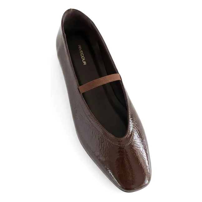 Ballerinas n°136 Patent leather | Chocolate
