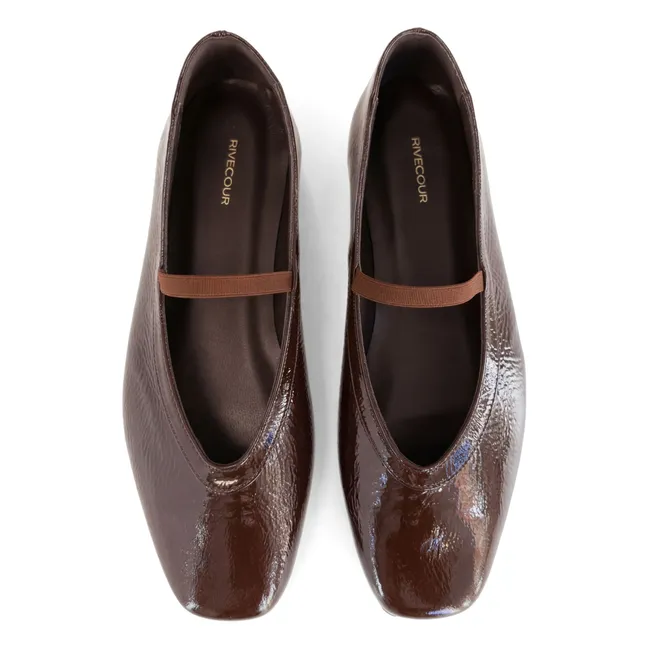 Ballerinas Nr. 136 Lackleder | Schokoladenbraun