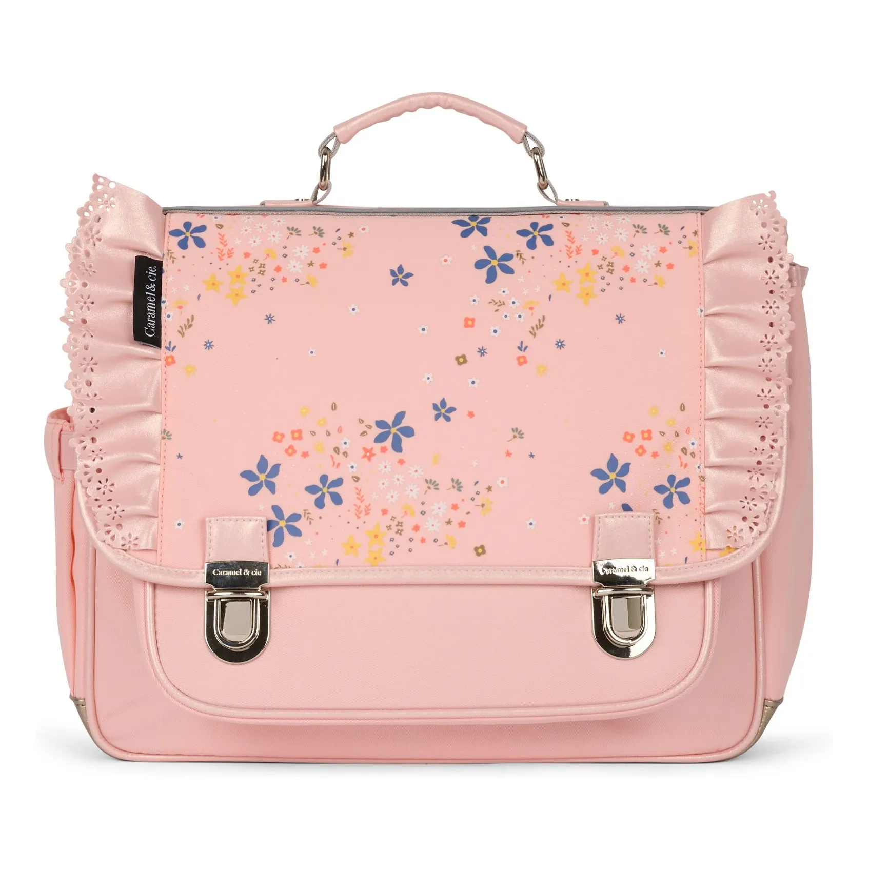 Caramel & Cie Pink Stella Ruffled Satchel