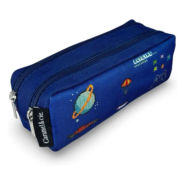 Estuche Double Pixel Art | Azul Marino