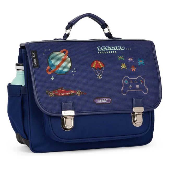 Cartable Pixel Art | Bleu marine