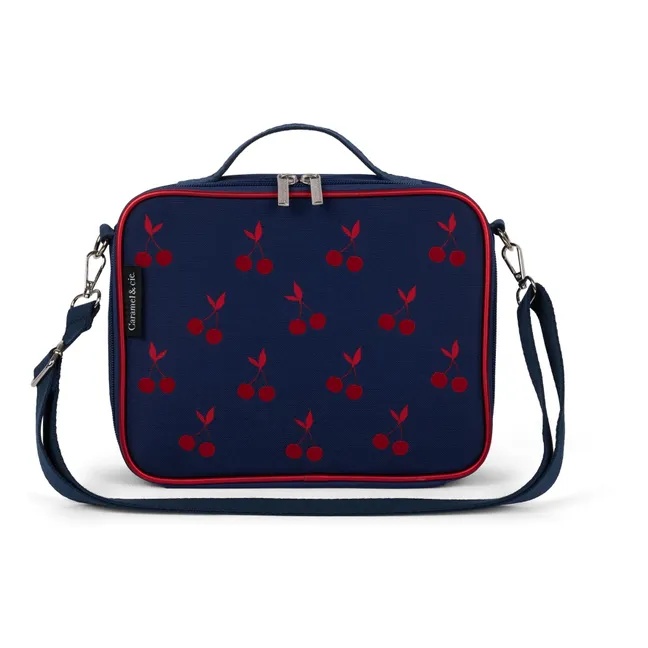 Sac Repas Isotherme Velvet Cherries | Bleu marine