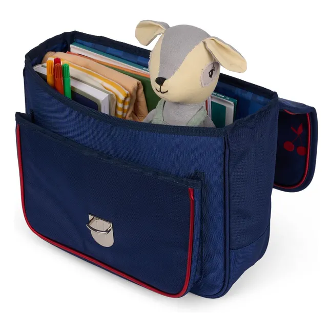 Cartera pequeña Cerezas de terciopelo | Azul Marino