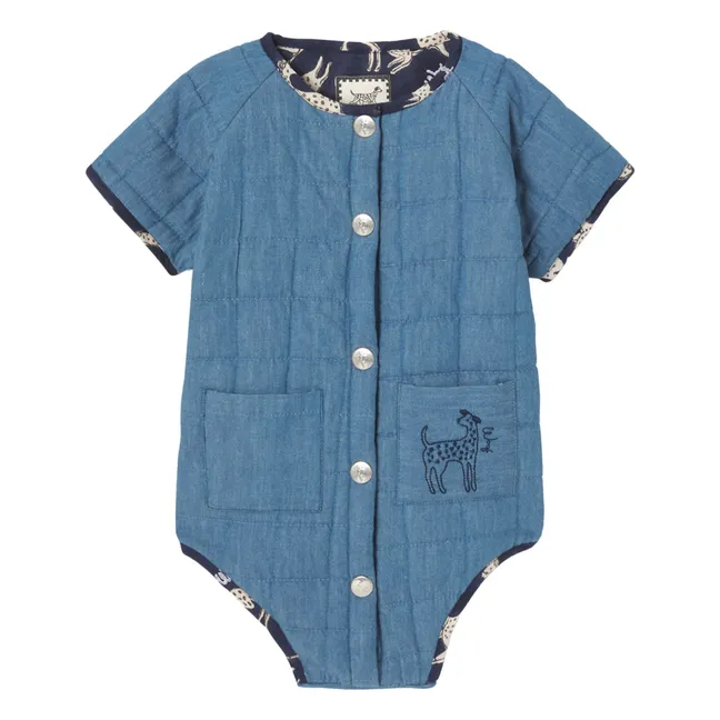 Barboteuse Dadi Chambray  | Bleu