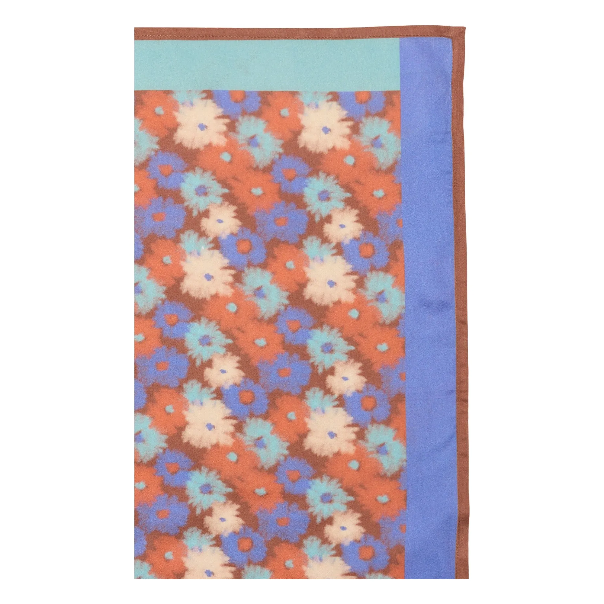 Apaches Blue Small Scarf Lalavido Fleuri Satin