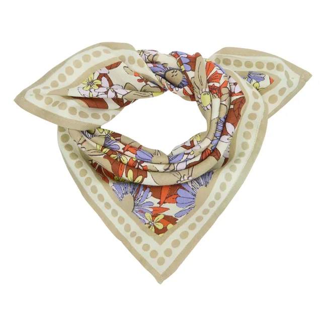 Manika Fleuri Small Scarf  | Olive green