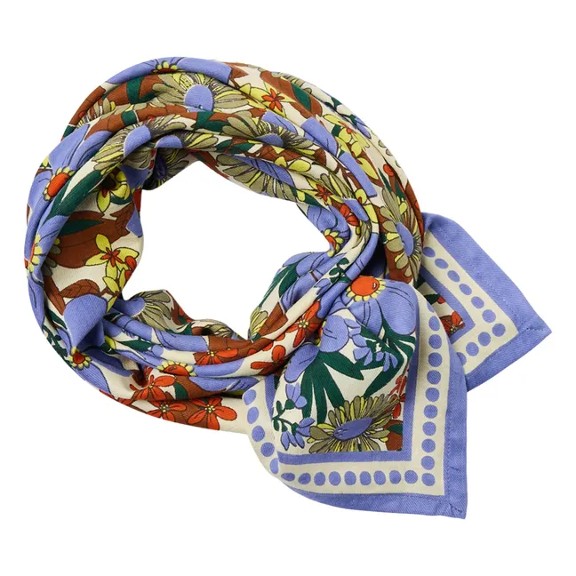 Large Flowered Latika Scarf | Blue