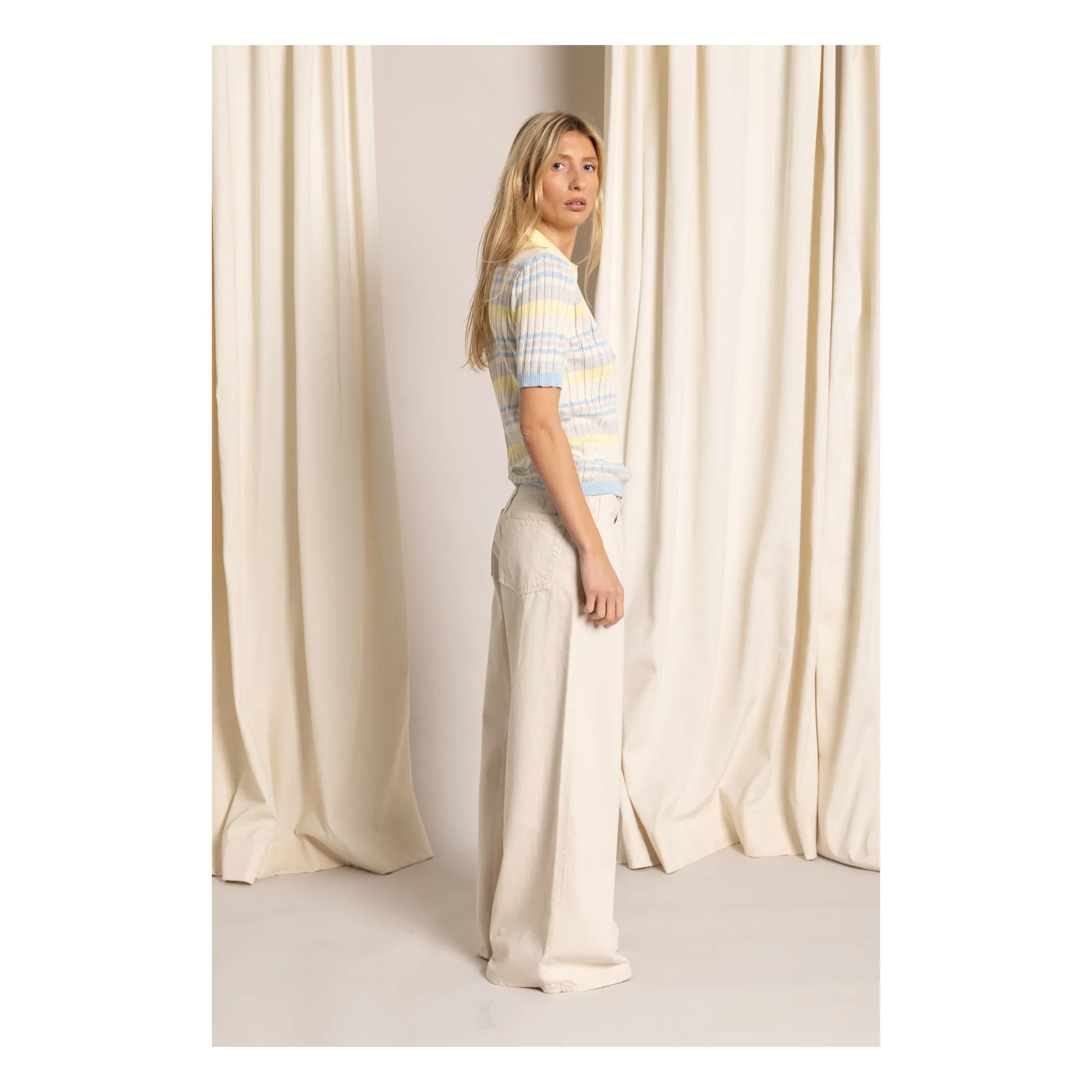 Polo Selma Rayé | Jaune pâle- Image produit n°7