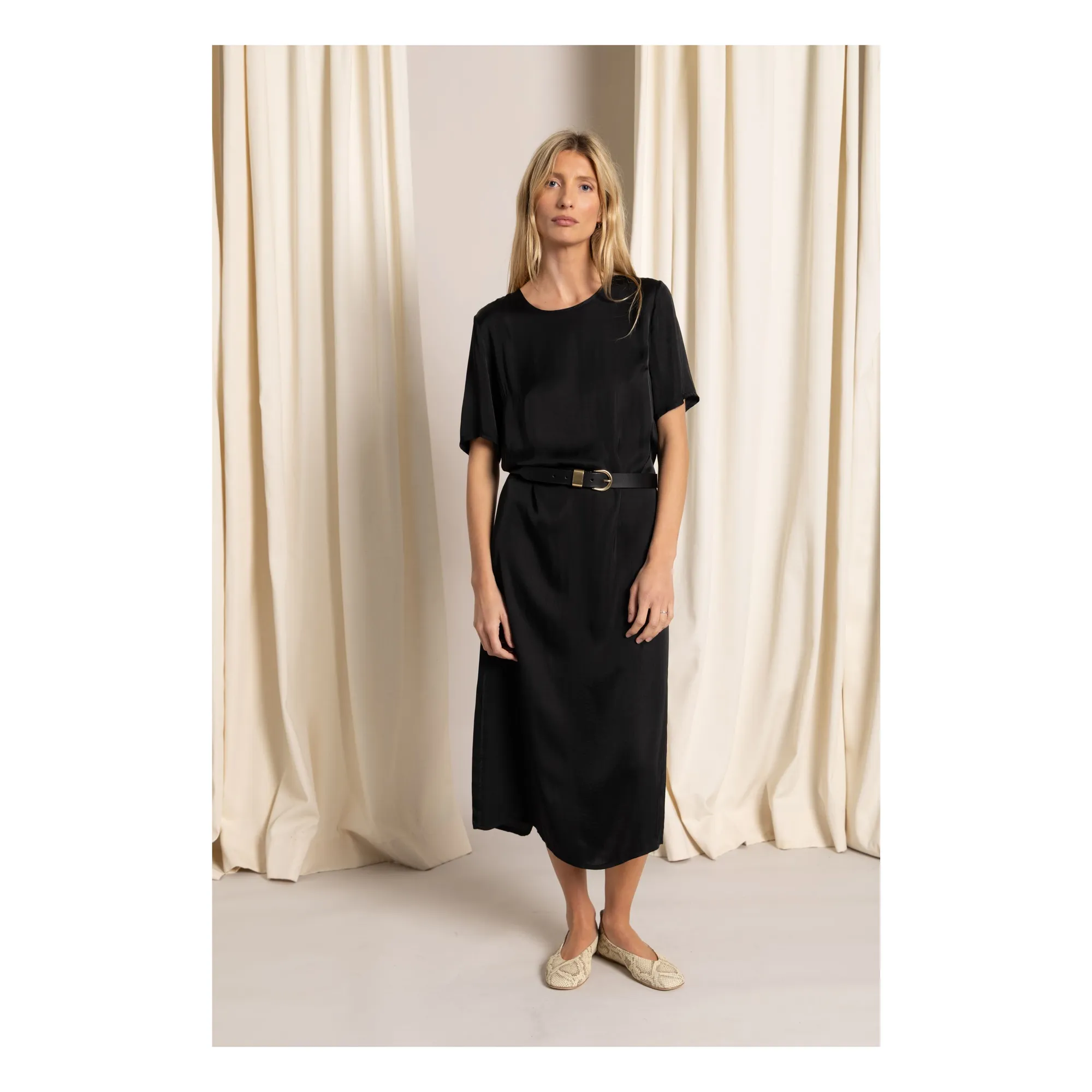 Robe T-shirt Edith | Noir- Image produit n°6