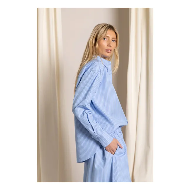 Jupe Bruna Rayée | Bleu ciel