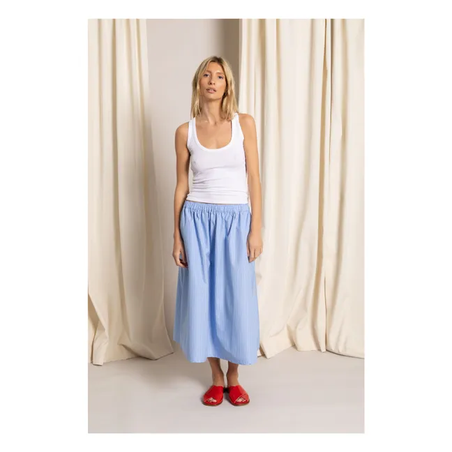 Jupe Bruna Rayée | Bleu ciel