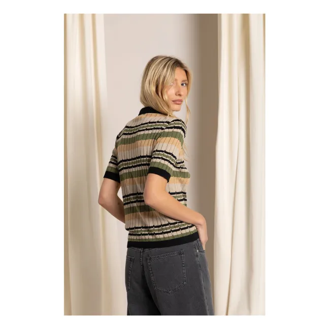 Polo-Shirt Selma Gestreift | Glaciertes Braun