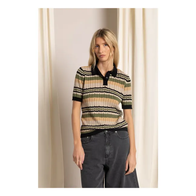 Polo-Shirt Selma Gestreift | Glaciertes Braun